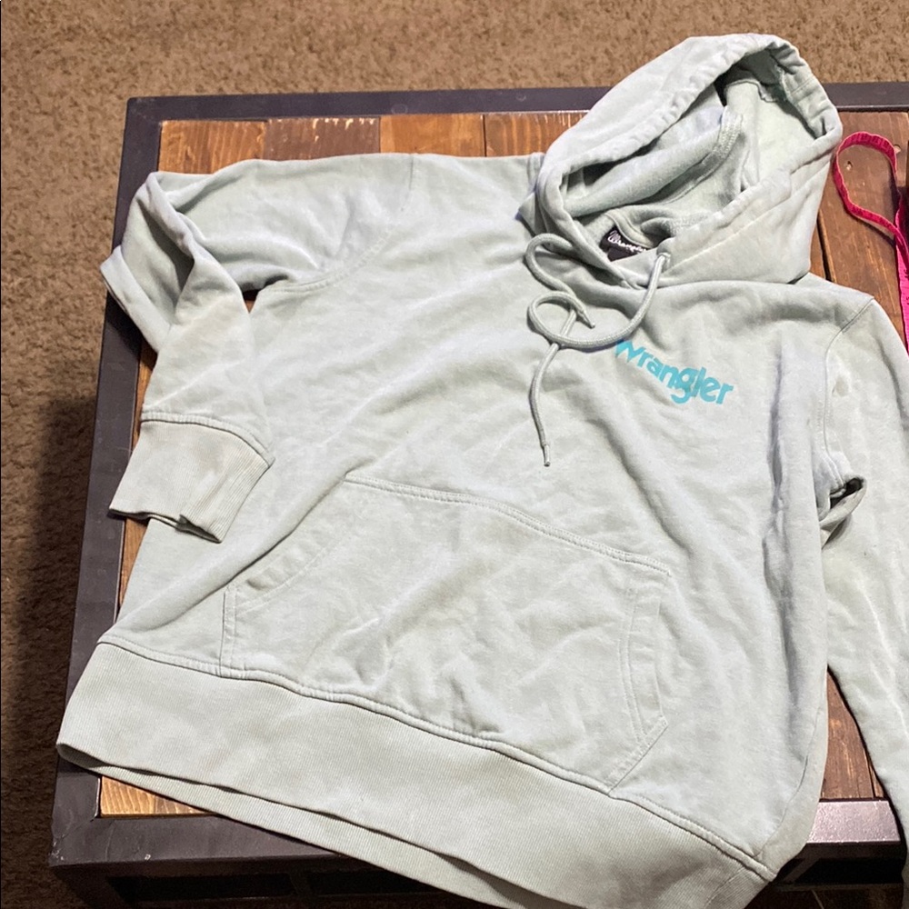 Wrangler Light Green Hoodie - Size Medium